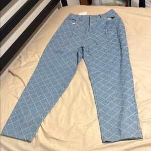 Stylish Blue Patterned Pants